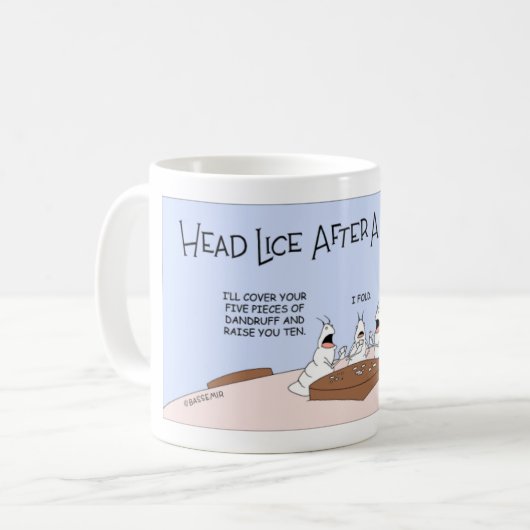 ぶんぶん言う音の切口の後のアタマジラミ コーヒーマグカップ (正面左)