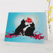 ぷぅらぶ - 猫のバレンタイン風船 - ギフトバッグ カード (黄色い花)