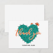 ぷっくりハート ブライダルシャワー フラット サンクス サンキューカード (正面/裏面)