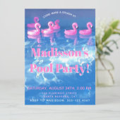 ぷにぷにのピンクのフラミンゴ - 南国プールパーティー 招待状 (スタンド正面)