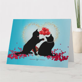 ぷにゅラブ - 猫のバレンタイン風船 - ギフトバッグ カード