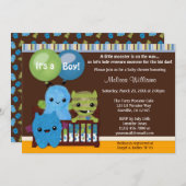 ぷーい！ モンスター ベイビー シャワー 招待状 男の子 PAB (正面/裏面)