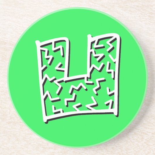 へこんだジャギー模様 コースター (正面)