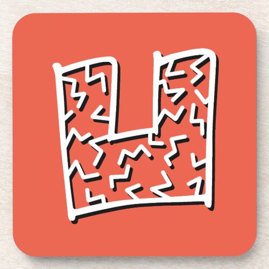 へこんだジャギー模様 コースター (正面)