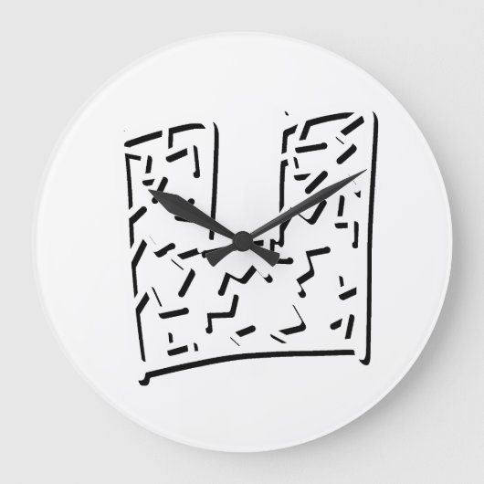 へこんだジャギー模様 ラージ壁時計 (正面)