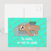 への怠惰またはないつる植物の葉によって眠る怠惰 ポストカード (正面/裏面)