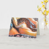 へびグリーティングカード カード (黄色い花)