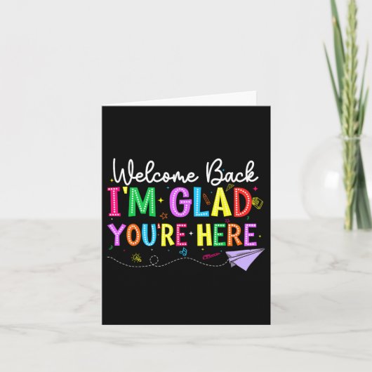 へようこそ！学校に戻ってうれしいね 学校にまた戻ってきたね カード (正面)
