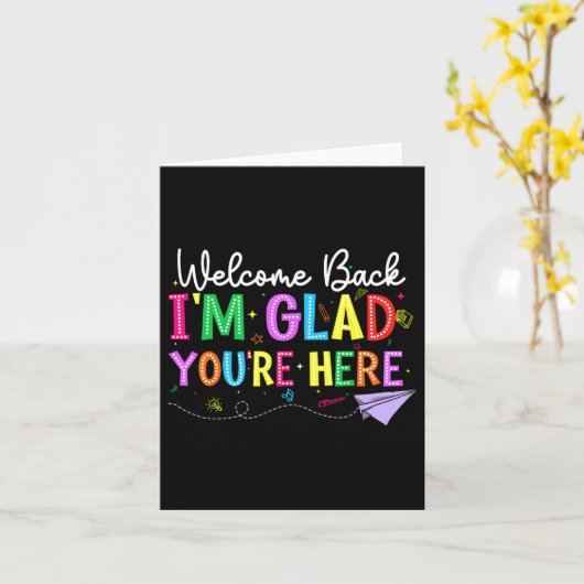 へようこそ！学校に戻ってうれしいね 学校生活が始まるよ カード (黄色い花)