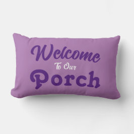 へようこそ 私たちのポーチ / いつも / パープル  / ランバークッション