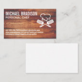 へらシェフハットロゴ | ウッド 名刺 (正面/裏面)