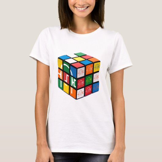 へら都市立方体の女の子T Tシャツ (正面)
