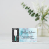 へら | 海花崗岩 | 黒大理石 名刺 (スタンド正面)