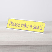 へりくだった人は坐って下さい デスクネームプレート (正面)