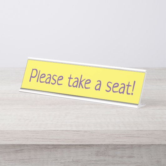 へりくだった人は坐って下さい デスクネームプレート (正面)