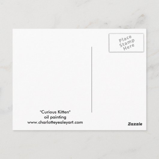 「へんてこな子猫」黒猫アートのはがき ポストカード (裏面)