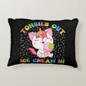 へんとうアウト、アイスクリーム | ユニコーン猫 アクセントクッション (裏面)