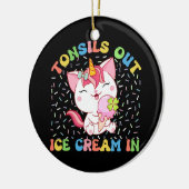 へんとうアウト、アイスクリーム | ユニコーン猫 セラミックオーナメント (左)