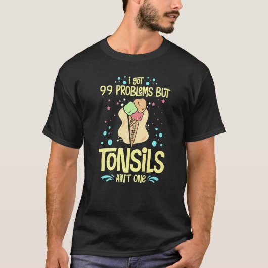 へんとう切除へんとう腺の除去回復手術を受ける Tシャツ (正面)