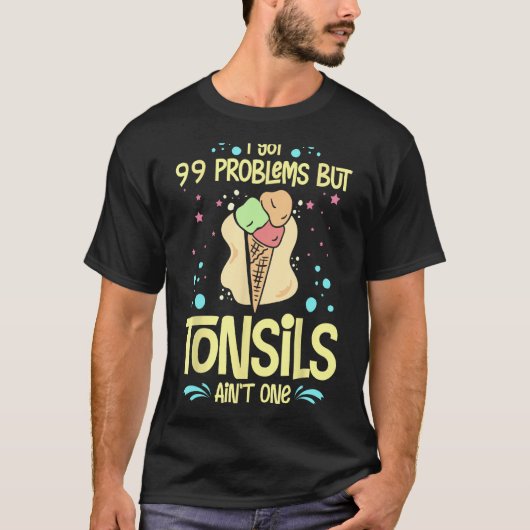 へんとう切除へんとう腺の除去回復手術を受ける Tシャツ (正面)