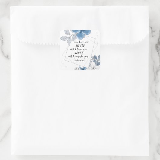 へブル13:5わたしはあなた離れを決して スクエアシール (バッグ)