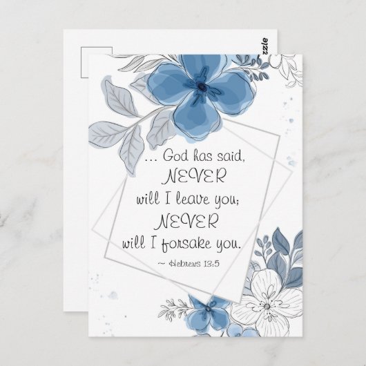 へブル13:5わたしはあなた離れを決して ポストカード (正面/裏面)
