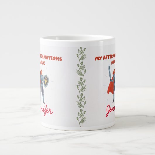 へブル13:6はっきりした肯定恐れなしイエスカスタム様 ジャンボコーヒーマグカップ (正面)