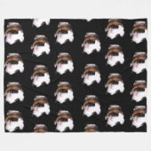 べっ甲モルモット大フリースブランケット。 フリースブランケット (正面(横))