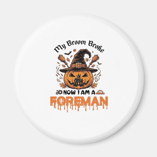 ほうきが壊れた今は監督 ハロウィン パンプキン_1 マグネット (正面)