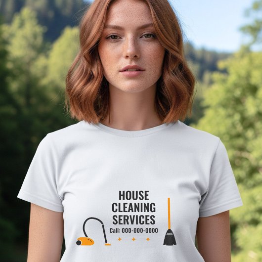 ほうきと掃除機 - ハウスクリーニングサービス トライブレンドTシャツ