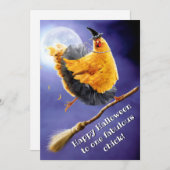 ほうきに乗ったチキンウィッチ 招待状 (正面/裏面)