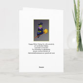 ほうきに乗って飛ぶ魔女のハロウィンカード シーズンカード (裏面)