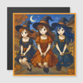 ほうきに乗って飛ぶ魔女 (正面/裏面)