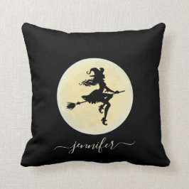 ほうきのコースターの魔パーソナライズされた女 クッション