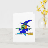 ほうきのサーフィンの魔法使い カード (黄色い花)