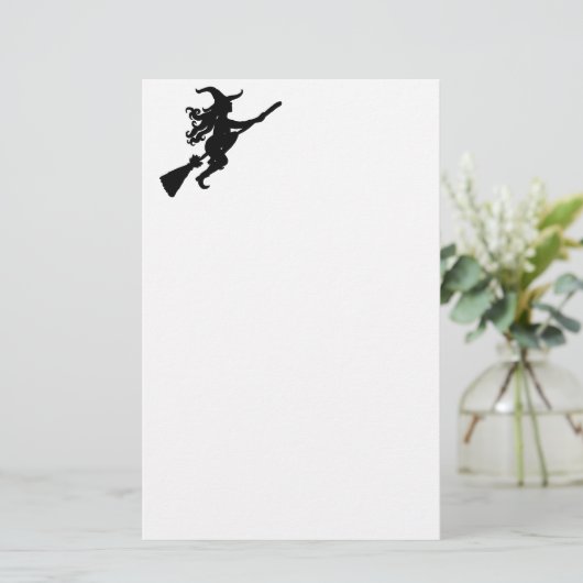 ほうきのシルエットの魔法使い 便箋 (スタンド正面)