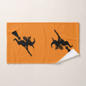 ほうきのシルエットバスタオルセットの魔女 バスタオルセット (ハンドタオル)