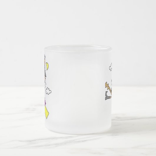 ほうきのハロウィンの魔法使い フロストグラスマグカップ (中央)