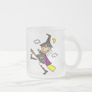 ほうきのハロウィンの魔法使い フロストグラスマグカップ