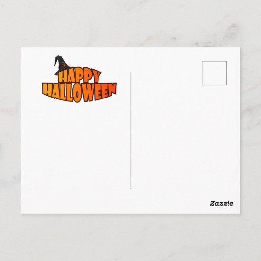 ほうきのハロウィーンの魔女 ポストカード (裏面)