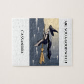 ほうきのパズルの魔女。名前をカスタムする。 ジグソーパズル (横)