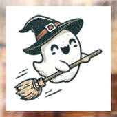 ほうきの可愛飛んでいるい魔女幽霊 – ハロウィーン ウィンドウサイン (シート2)