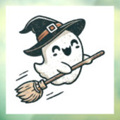 ほうきの可愛飛んでいるい魔女幽霊 – ハロウィーン ウィンドウサイン (シート3)