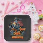 ほうきの怖い魔女紙プレート ペーパープレート (パーティー)