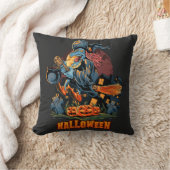 ほうきの恐ろしい魔女 クッション (ブランケット)