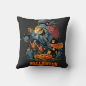 ほうきの恐ろしい魔女 クッション (裏面)