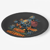 ほうきの恐ろしい魔女 ペーパープレート (アングル)