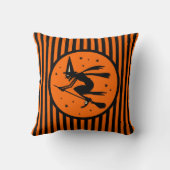 ほうきの枕のヴィンテージのハロウィンの魔法使い クッション (裏面)