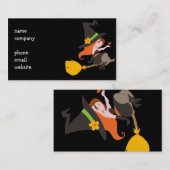 ほうきの柄に乗っている魔法使い 名刺 (正面/裏面)