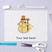 ほうきの漫画が付いている雪だるま 薄葉紙 (クラフト)